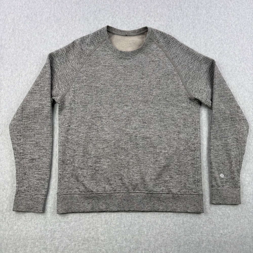 Lululemon Sweater Mens Large Gray Wool Blend Engineered Warmth Performance Gym